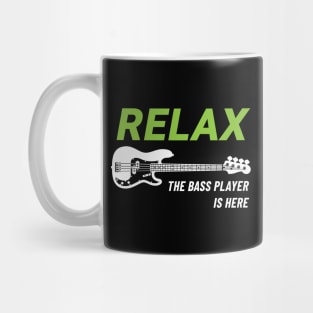 Relax The Bass Player Is Here P-Style Bass Guitar Dark Theme Mug